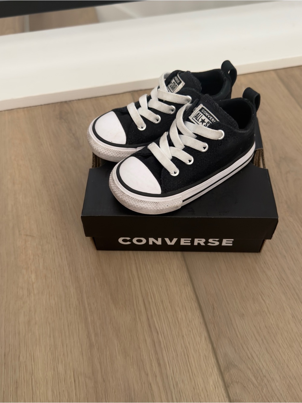 Converse Kids Black and White Low-Top Sneakers